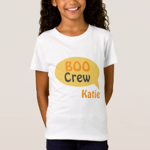 Camiseta Tripulação Branca Laranja Personalizar Nome do Cri