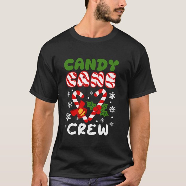 Camiseta Tripulação Candy Canes para Família Xmas Primo Chr (Frente)