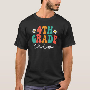 Camiseta Tripulação da 4ª Série Retro Groovy Mulheres Feliz