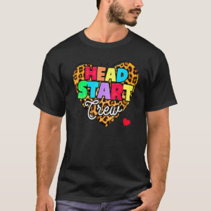 Camiseta Tripulação Da Cabeça Leopardo Do Coração De Volta