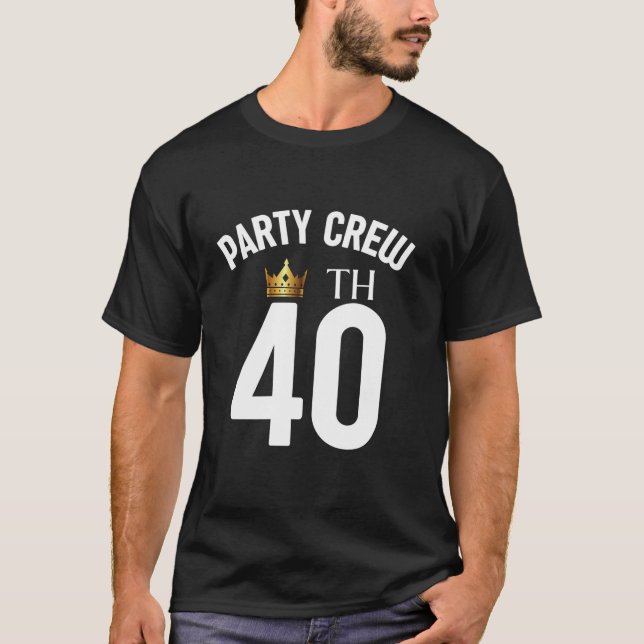 Camiseta Tripulação de 40 Festas com 40 Anos Mãe Irmã Pai M (Frente)
