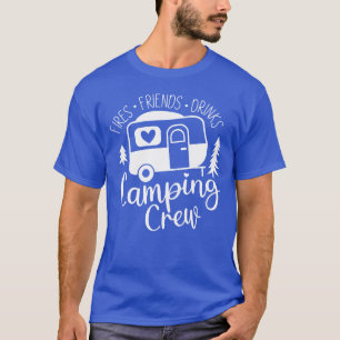 Camiseta Tripulação de Acampamento Frita Amigos Bebidas eng