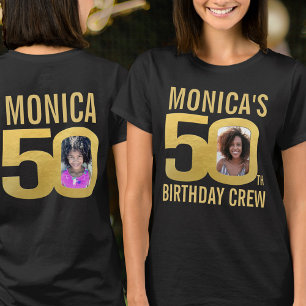 Camiseta tripulação de aniversário de 50 anos nome personal