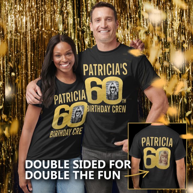 Camiseta tripulação de aniversário de 60 anos nome personal (Criador carregado)