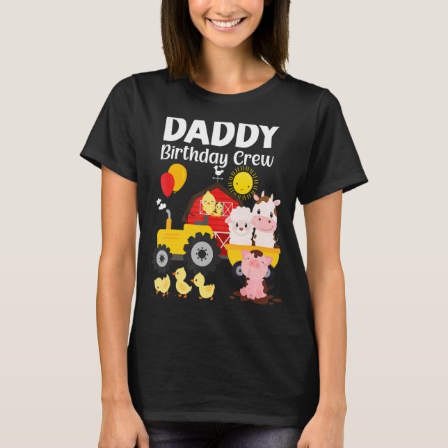 Camiseta Tripulação de Aniversário do pai Trator de Explora (Frente)