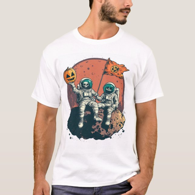 Camiseta Tripulação de Astronauta Esqueleto (Frente)