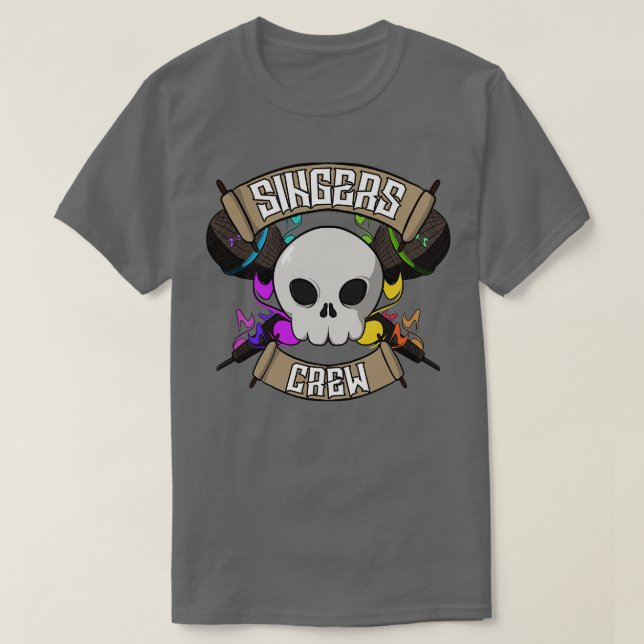 Camiseta Tripulação de cantores Jolly pirata (Frente do Design)