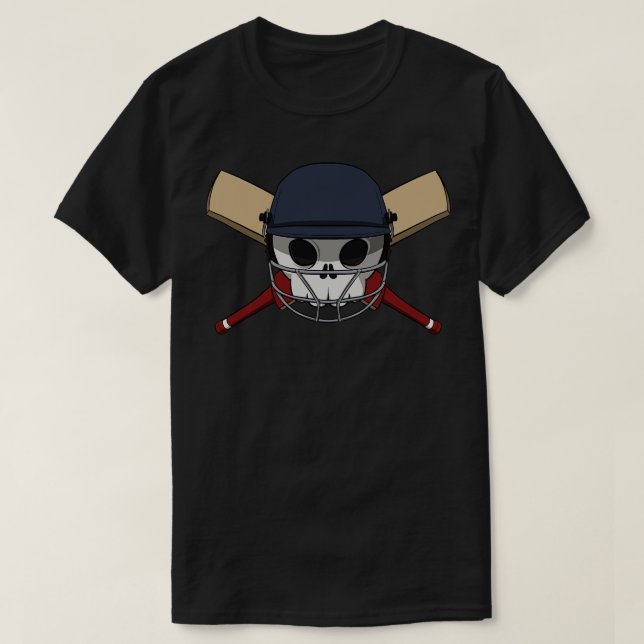 Camiseta Tripulação de críquete pirata jolly sem legenda (Frente do Design)