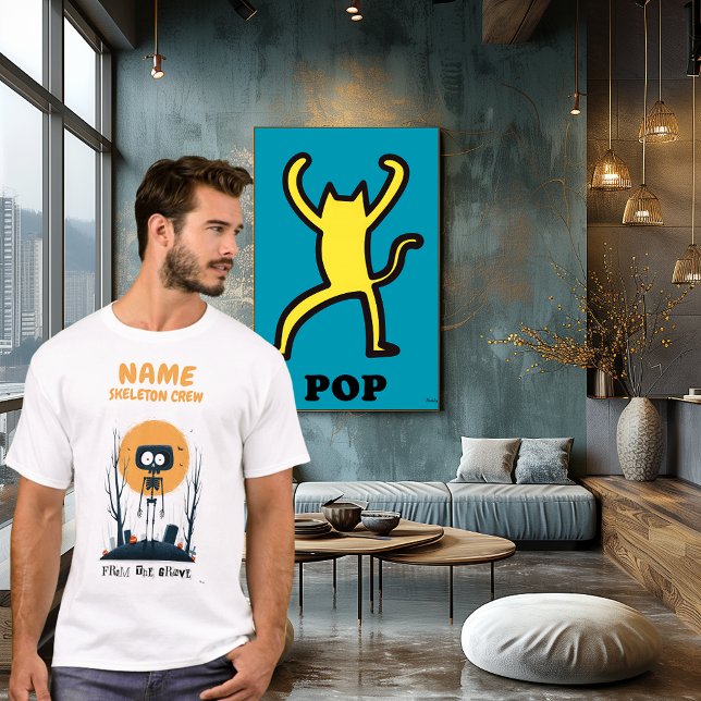 Camiseta Tripulação de Esqueleto de Halloween Personalizada (Criador carregado)