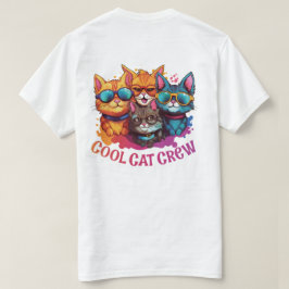 Camiseta Tripulação De Gato legal Assornada Gatos Vestindo 