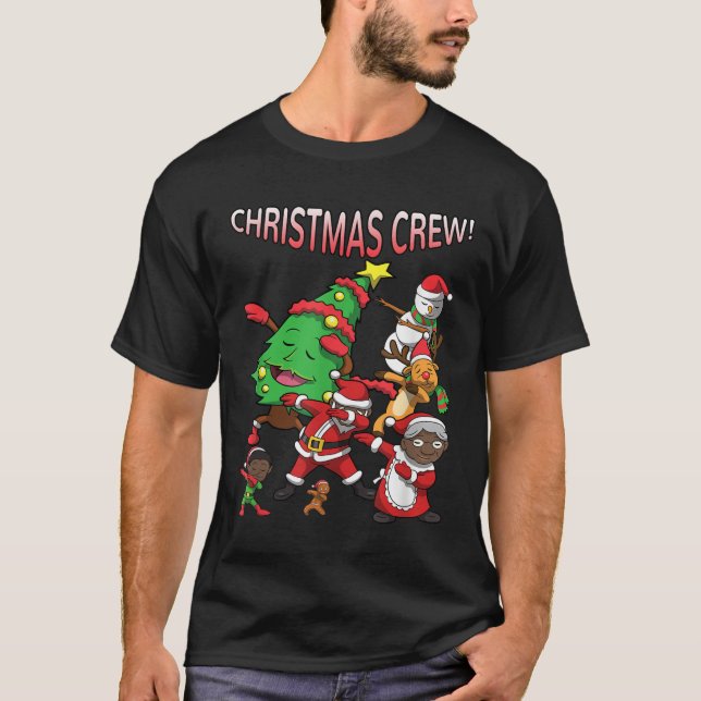 Camiseta Tripulação de Natal Afro-Americano Papai Noel (Frente)