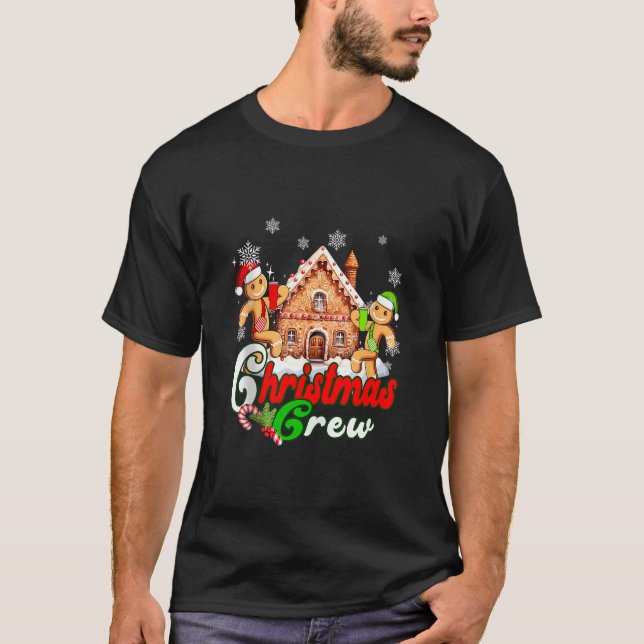 Camiseta Tripulação de Natal Engraçado Cookie Gingerbird Ca (Frente)