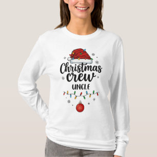 Camiseta Tripulação de Natal Tio Papai Noel Chapéu Correspo