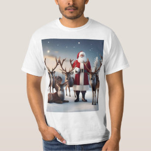 Camiseta Tripulação de papais noeis: Pai Natal Possui Renas