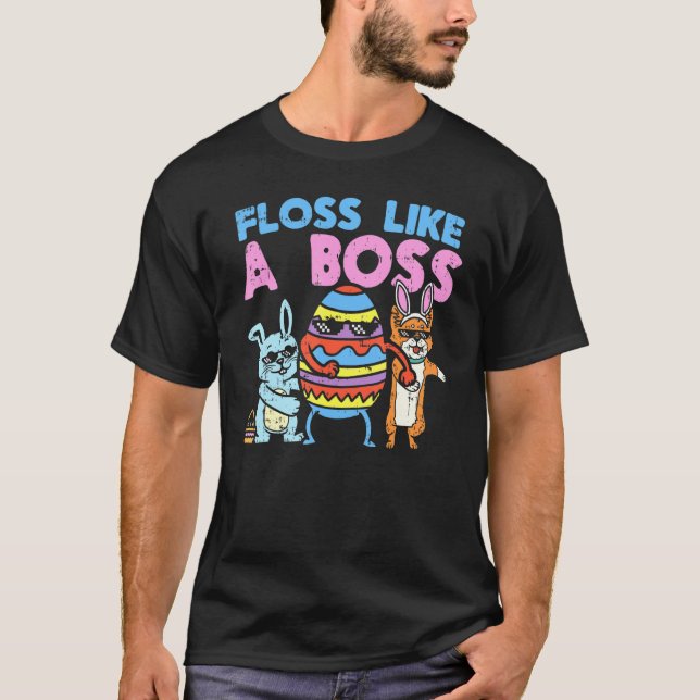 Camiseta Tripulação de Páscoa Flossing Faça Fio Dental Como (Frente)