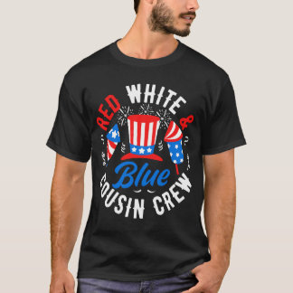 Camiseta Tripulação De Primo Vermelho Branco E Azul 4 De Ju