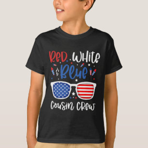 Camiseta Tripulação De Primo Vermelho Branco E Azul 4 De Ju