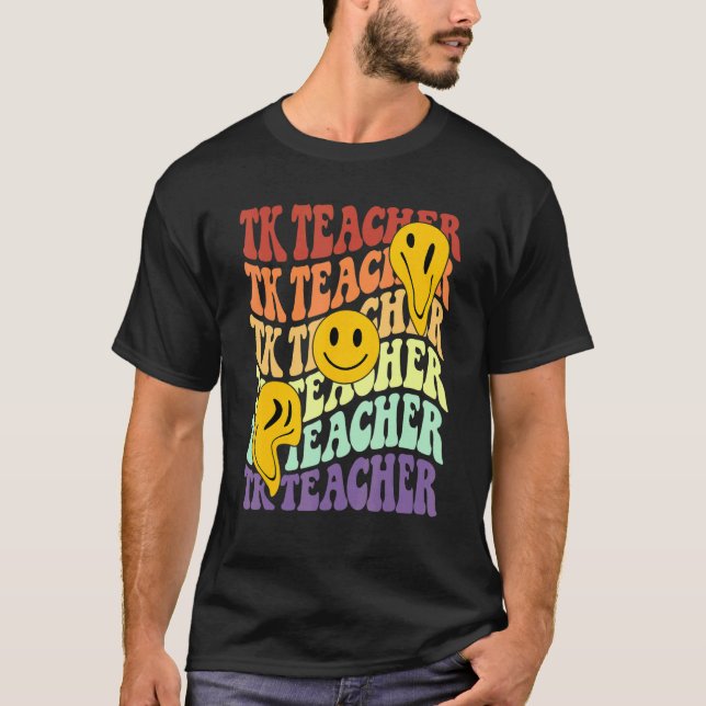 Camiseta Tripulação de professores retro sorriso voltado pa (Frente)