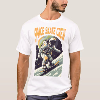 Camiseta Tripulação de Skate de Espaço