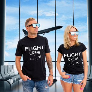 Camiseta Tripulação de Voo Avião Voando Moderno Férias