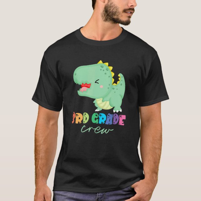 Camiseta Tripulação do 3º Grau Dinossauro Primeiro Dia da E (Frente)