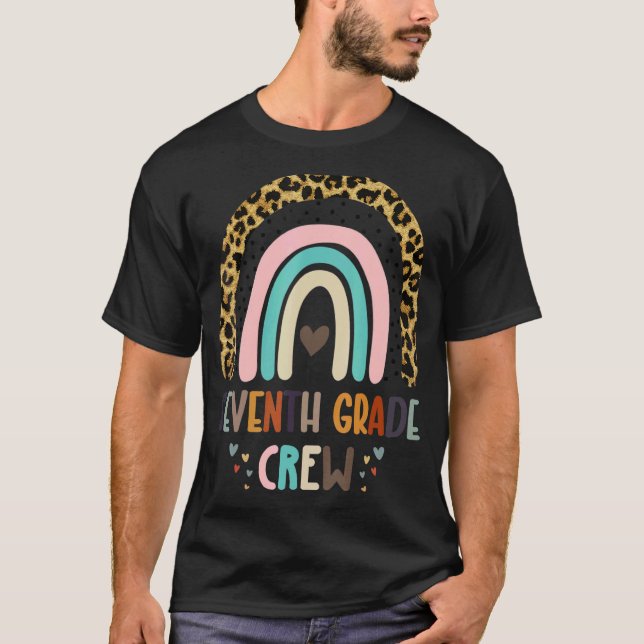 Camiseta Tripulação Do 7º Ano Boho Rainbow De Volta À Escol (Frente)