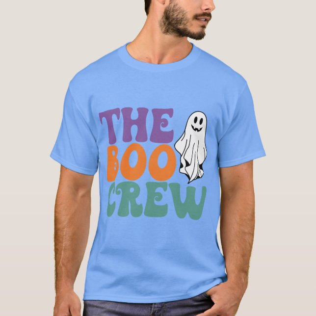 Camiseta Tripulação do Boo - Fantasma - Dia de as Bruxas en (Frente)