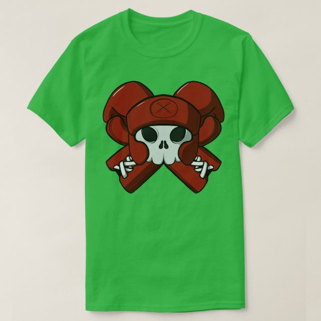 Camiseta Tripulação in a box Pirata de Jolly Canto Vermelho (Frente do Design)