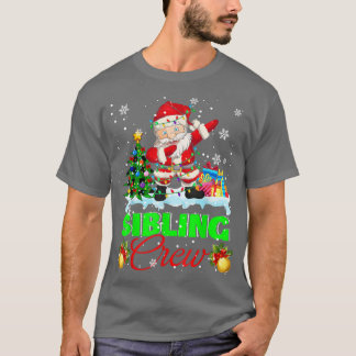 Camiseta Tripulação Irmão Luzes de Natal Dabbing Papais noe