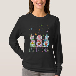 Camiseta Tripulação páscoa Três Gnomos Bunny Ears Candy Caç
