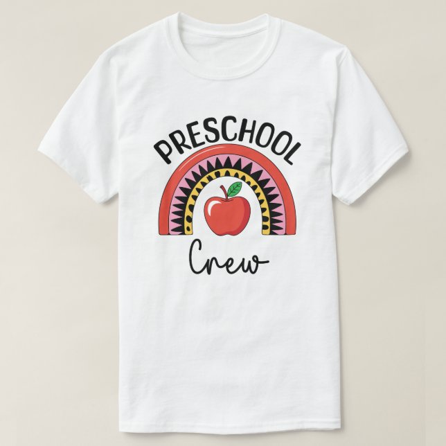 Camiseta Tripulação pré-escolar Arco-íris (Frente do Design)