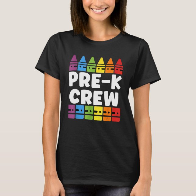 Camiseta Tripulação Pré-K De Volta Ao Professor (Frente)