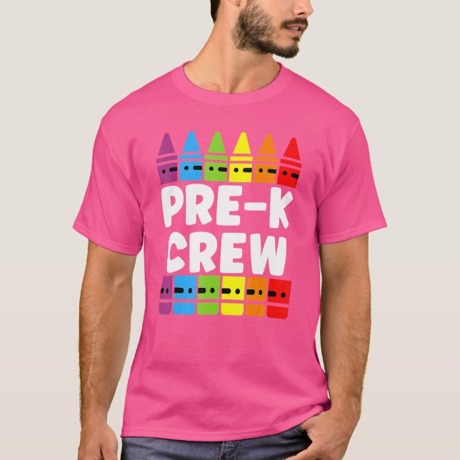 Camiseta Tripulação Pré-K De Volta Ao Professor (Frente)