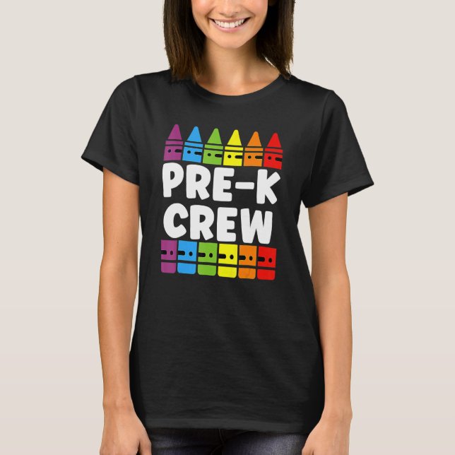 Camiseta Tripulação Pré-K De Volta Ao Professor (Frente)