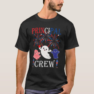 Camiseta Tripulação Principal Três Espírito Branco Vermelho