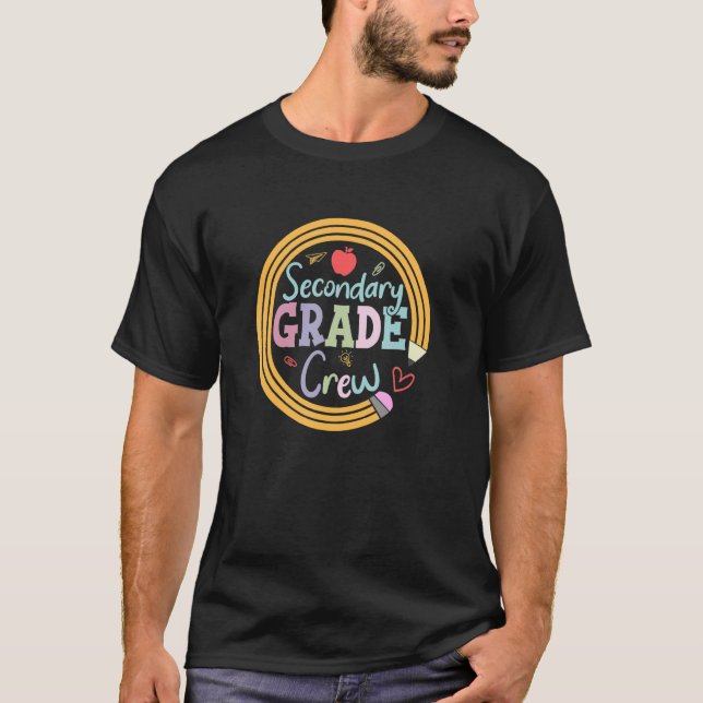 Camiseta Tripulação Secundária Da Equipe De Volta Para Prof (Frente)