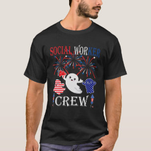Camiseta Tripulação Social Três Espírito Branco Vermelho E