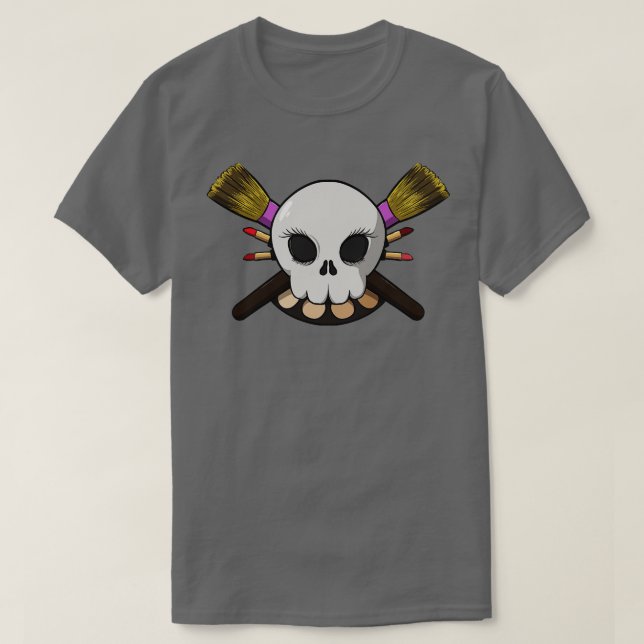 Camiseta Tripulantes de cosméticos Jolly pirata sem legenda (Frente do Design)