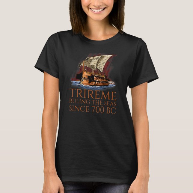 Camiseta Trireme Regulando O Antigo Mar Grego H (Frente)