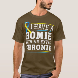 Camiseta Trisomia Engraçada 21 Síndrome de Amigo para Baixo