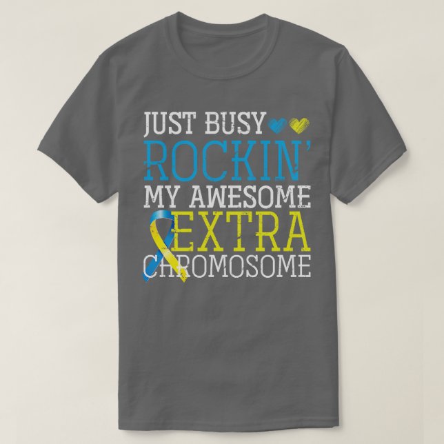 Camiseta Trisomy 21 Crianças Abaixo Síndrome Sensibilização (Frente do Design)