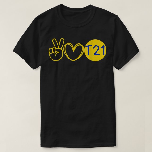 Camiseta Trisomy T21 Mulheres, Homens e Crianças para Baixo (Frente do Design)