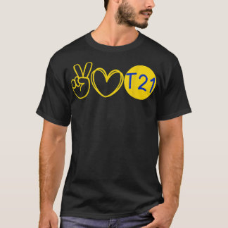 Camiseta Trisomy T21 Mulheres, Homens e Crianças para Baixo