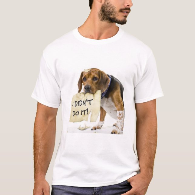 Camiseta Triste Cachorro Mau Puppy Eu não assinei T-Shirt (Frente)