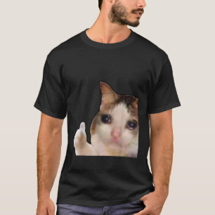 Camiseta Triste Engraçada Dói Gato Meme Chorando Gatinho