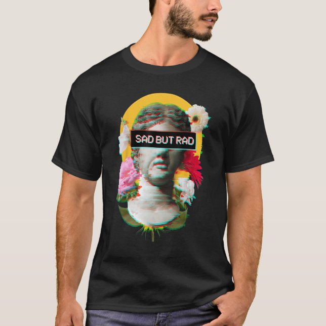 Camiseta Triste Mas Triste - Flores Estéticas David Statue  (Frente)