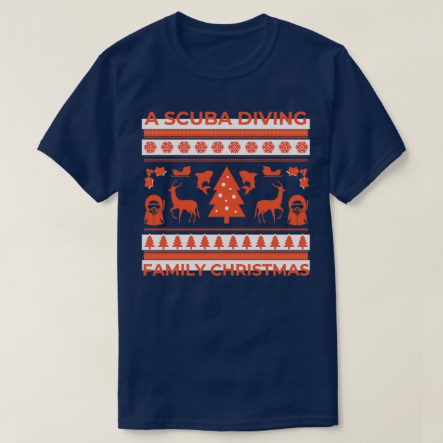 Camiseta Tristm da família de mergulho em mergulho de natal (Frente do Design)