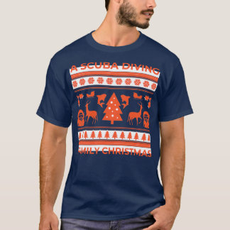 Camiseta Tristm da família de mergulho em mergulho de natal