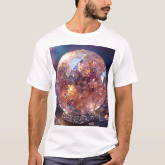 Camiseta Triturador de cristais planetas brilhando prateado
