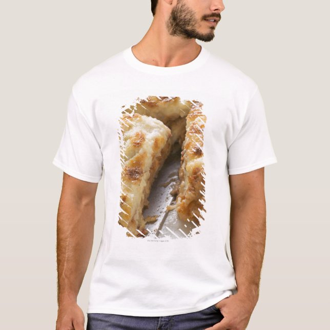 Camiseta Triture o lasagne, um corte da parcela (Frente)